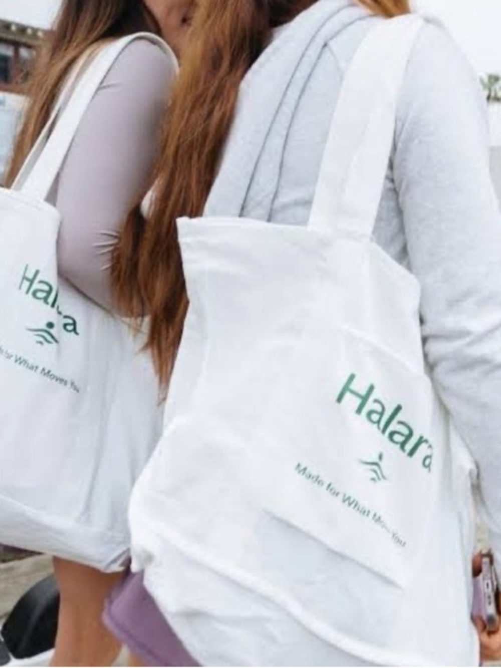 Halara White Casual Canvas Tote Bag